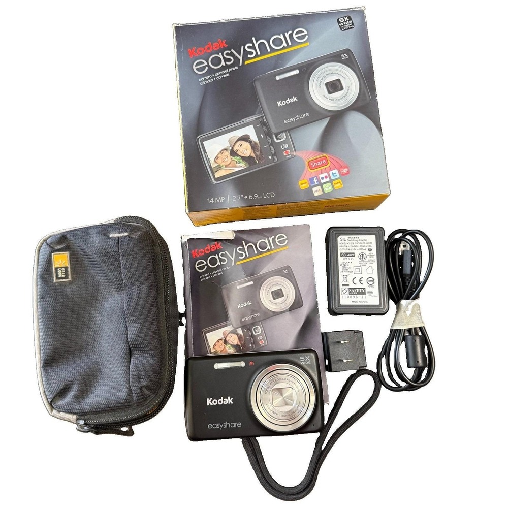 Kodak EasyShare MD55 14MP Digital Camera 5X Zoom Bundle Tested w/ Case & Charger